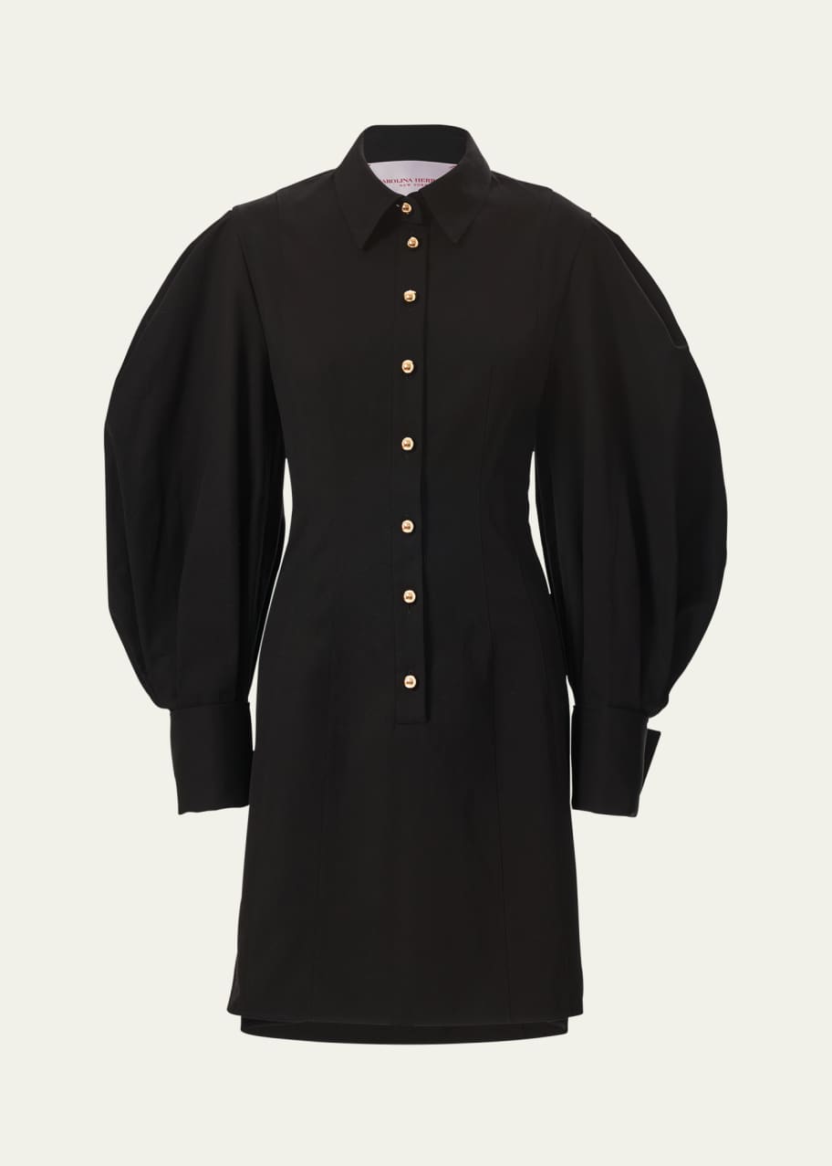 Image 1 of 1: Full-Sleeve Mini Shirtdress