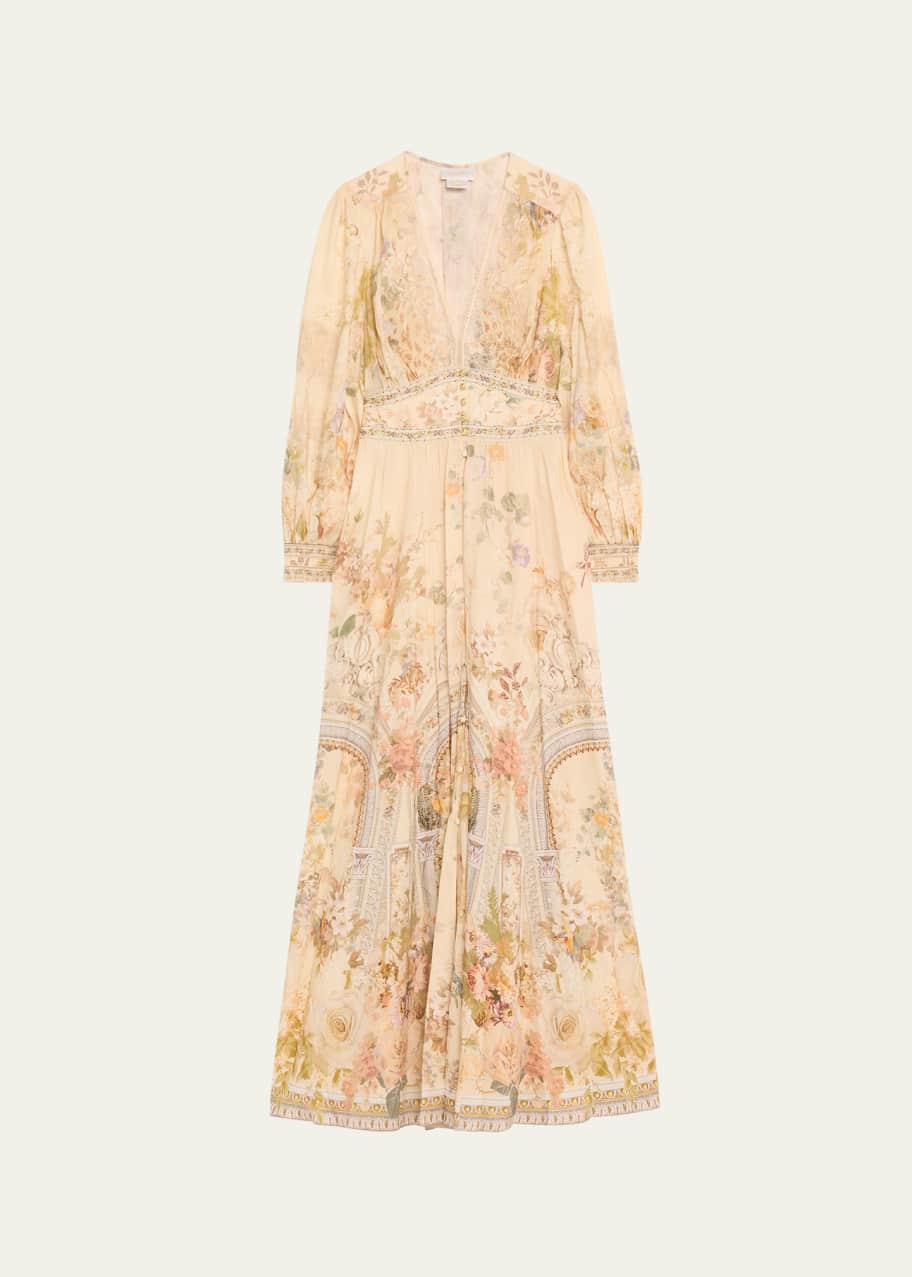 Image 1 of 1: Adorned in Antiquity Button-Front Maxi Dress