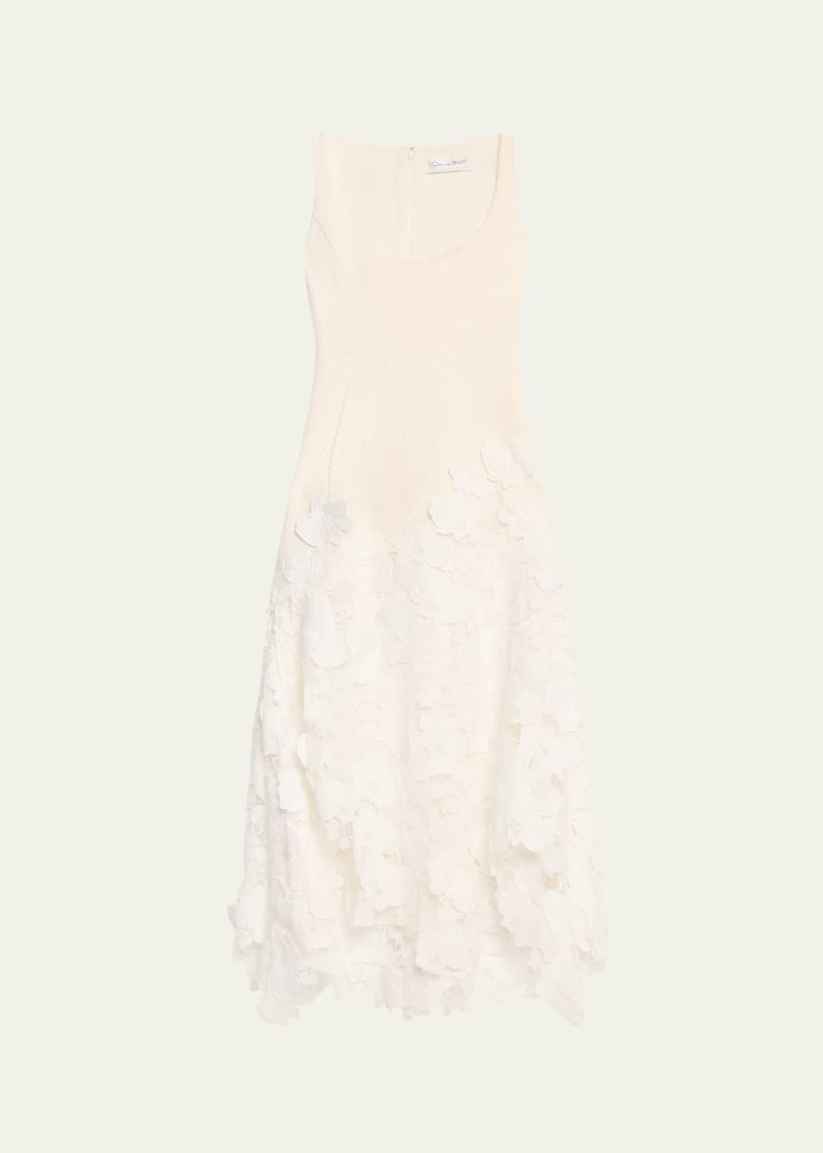 Image 1 of 1: Long Tweed Lace Guipure Dress