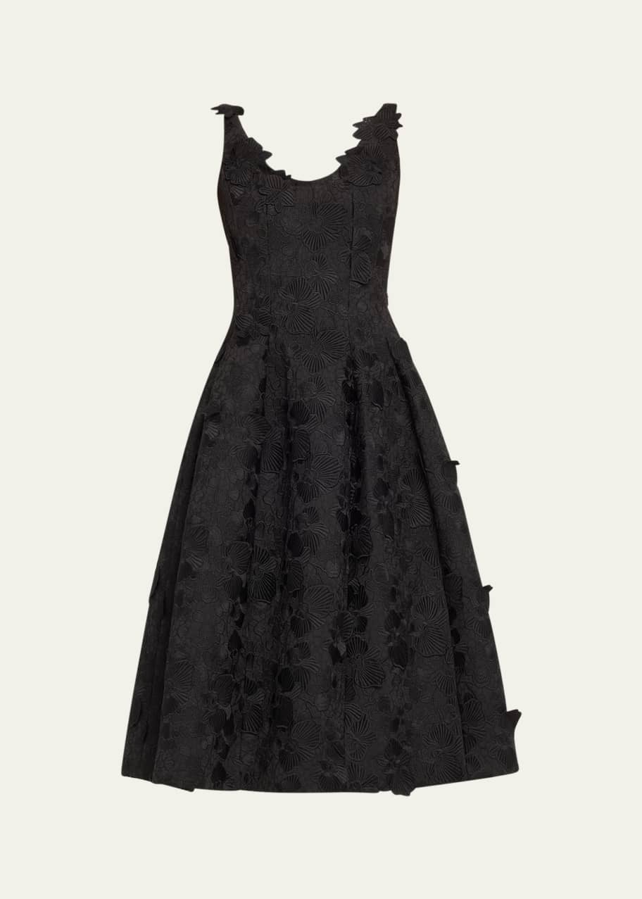 Image 1 of 1: Bonded Orchids Guipure Midi Dress