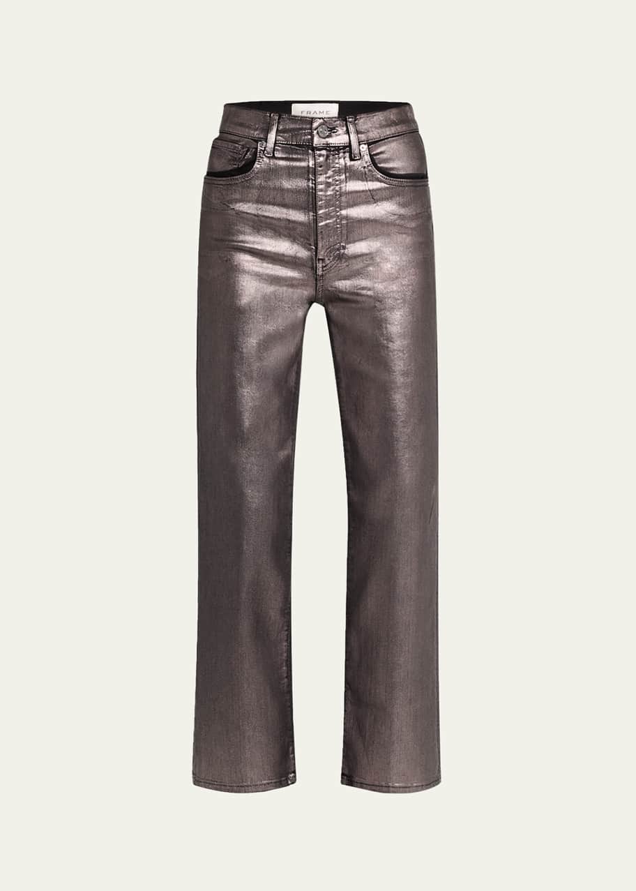 Image 1 of 1: Le Sleek Straight Coated Jeans