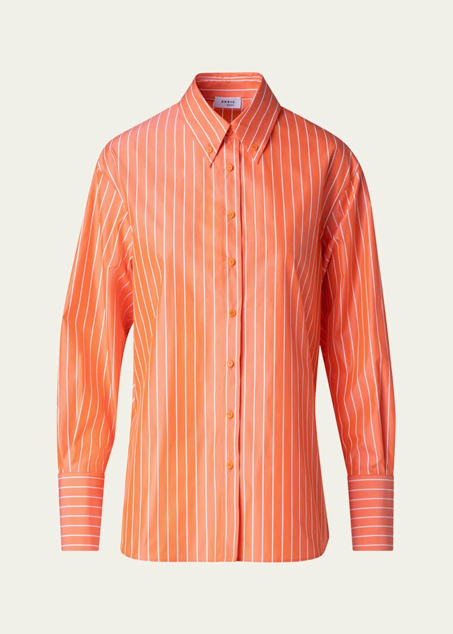 Image 1 of 1: Striped Cotton Poplin Shirt