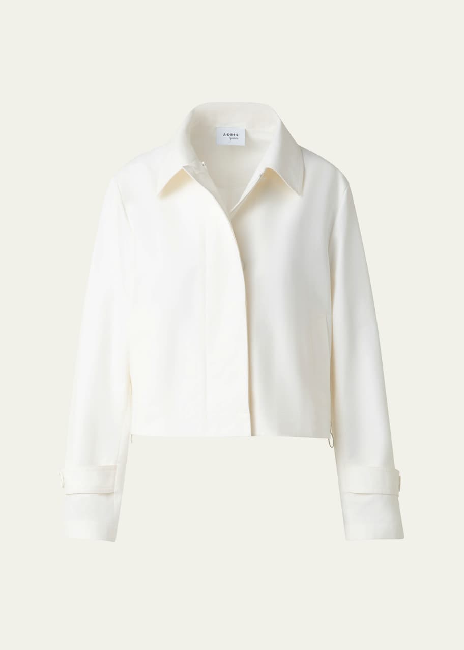 Image 1 of 1: Boxy Water Resistant Cotton-Blend Jacket