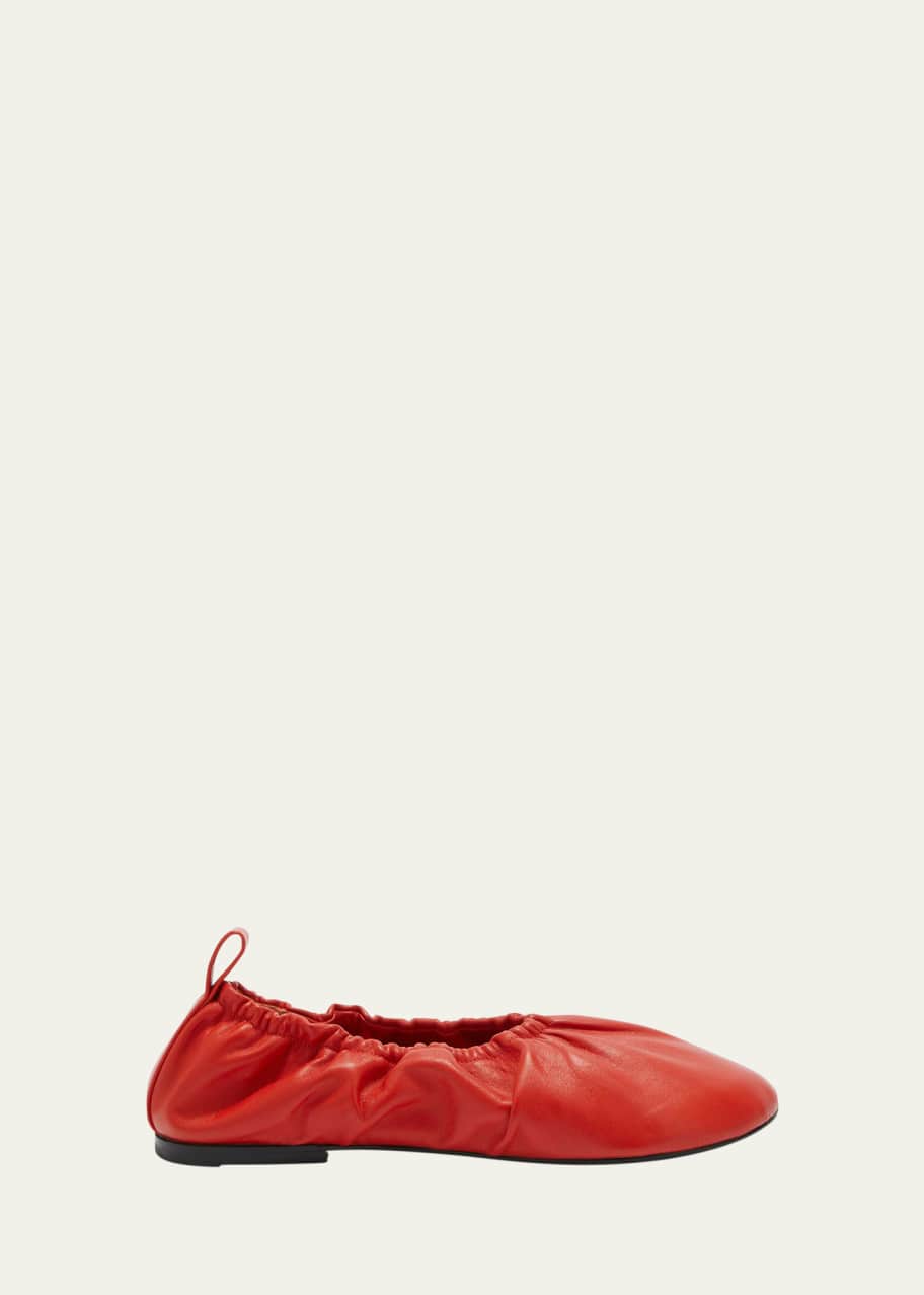 Image 1 of 1: Lambskin Leather Ballerina Flats