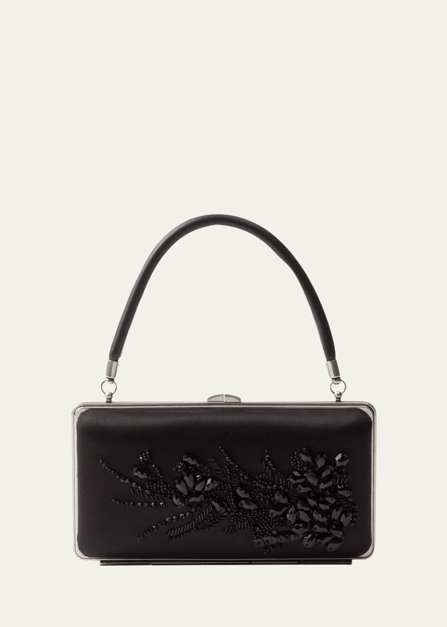 Image 1 of 1: Embellished Satin Minaudiere