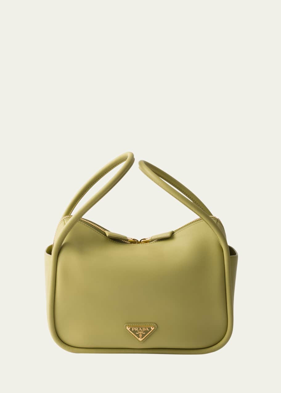 Image 1 of 1: Flou Zip Leather Top-Handle Bag
