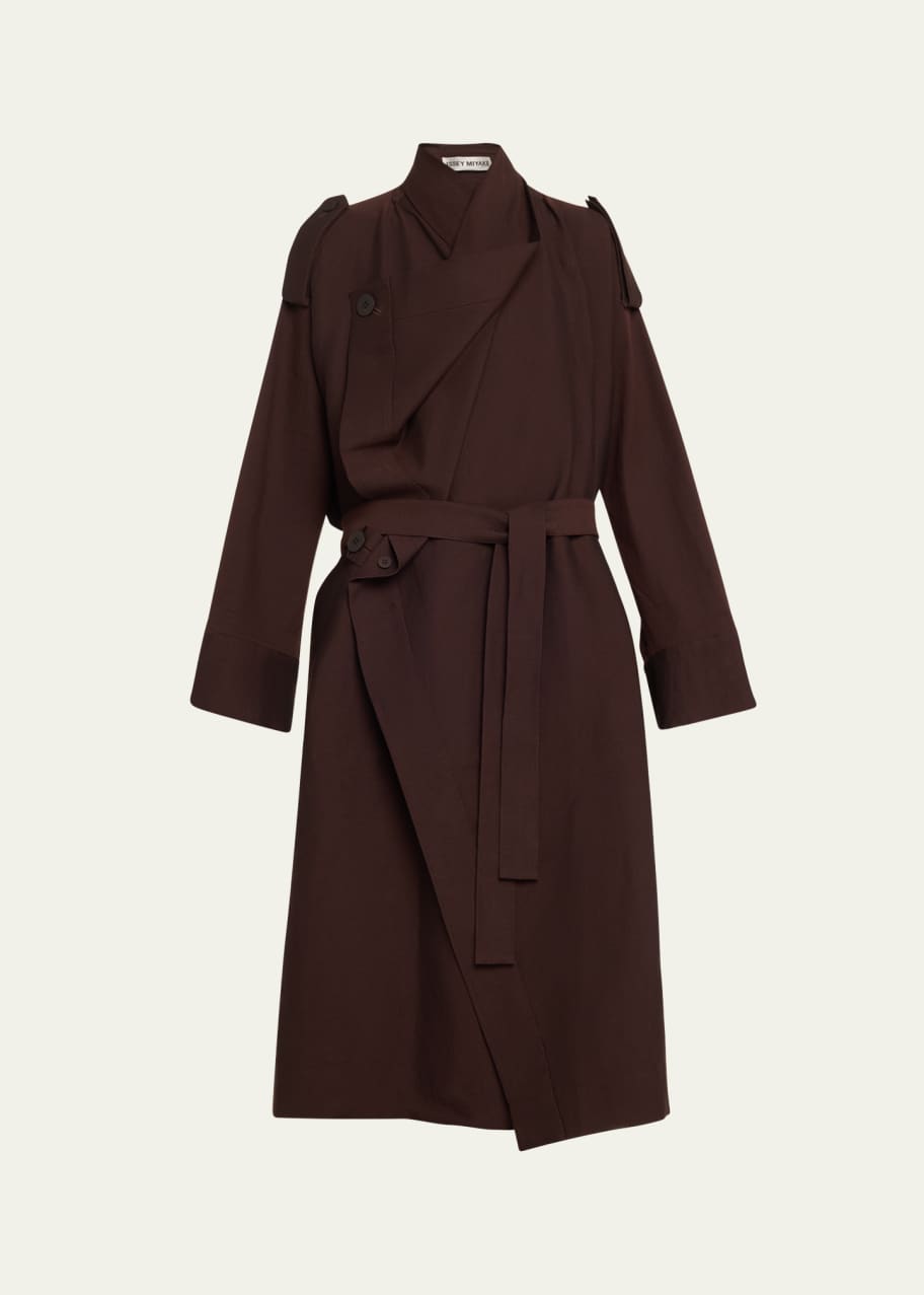 Issey Miyake Enclothe Oversized Washi Wool Trench Coat - Bergdorf