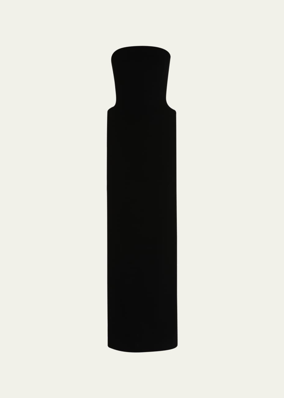 Image 1 of 1: Velvet Bustier Padded Hip Column Gown