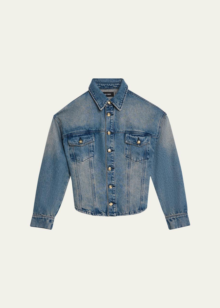Willy Chavarria Men's Shrunken Denim Jacket - Bergdorf Goodman