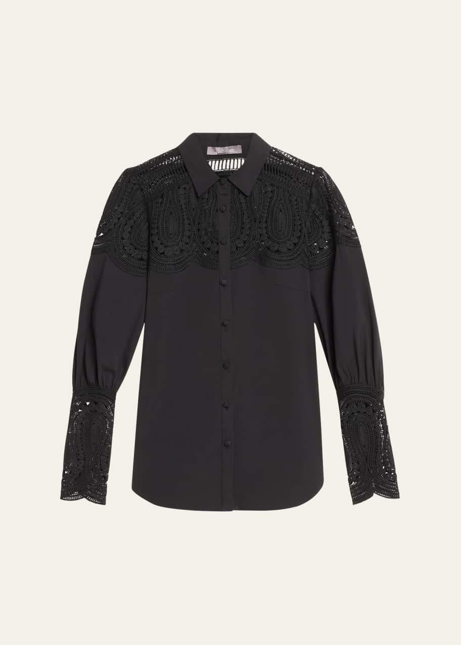 Image 1 of 1: Embroidered Button-Down Top
