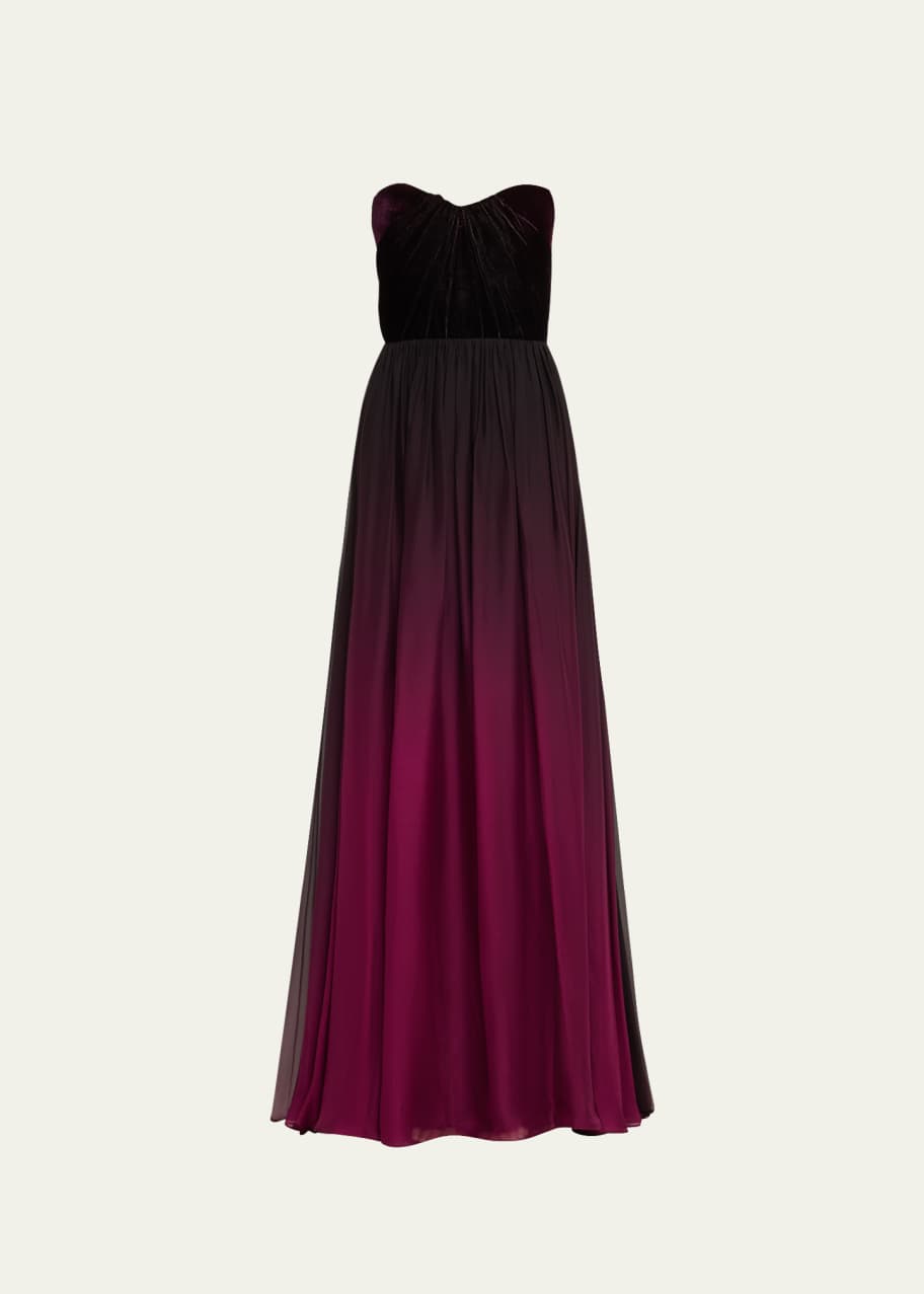 what is the difference between formal and semi formal dresses Strapless Maxi Dress with Sheer Lace Waist Panel – Golden Atelier main image 1