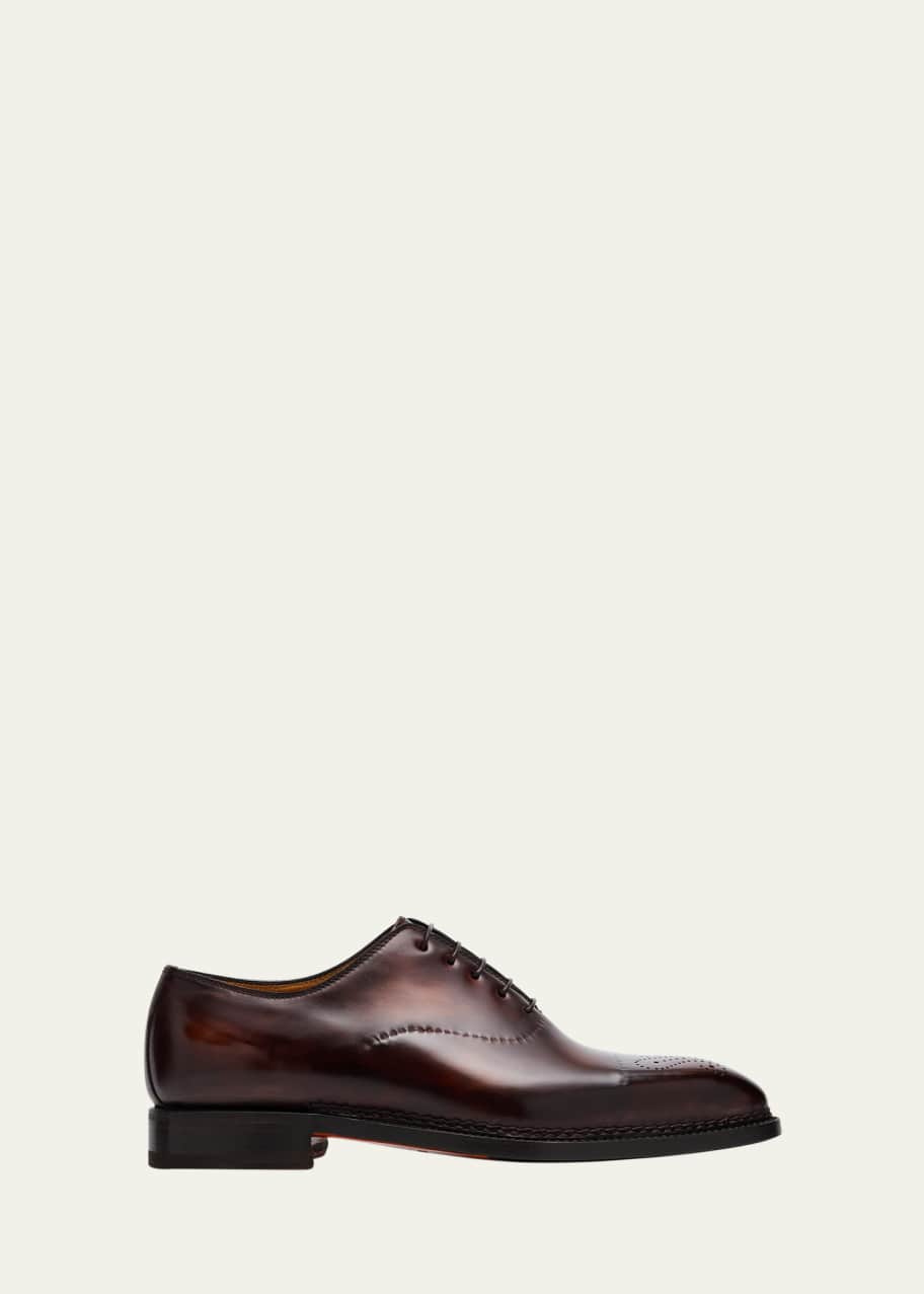 Image 1 of 1: Men's Vittorio Reverse Stitch Perforated Cap-Toe Oxfords