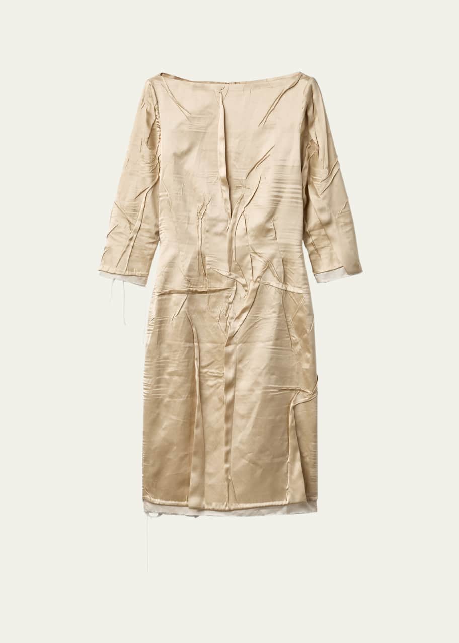 Miu Miu Wrinkled Crepe Satin Dress - Bergdorf Goodman