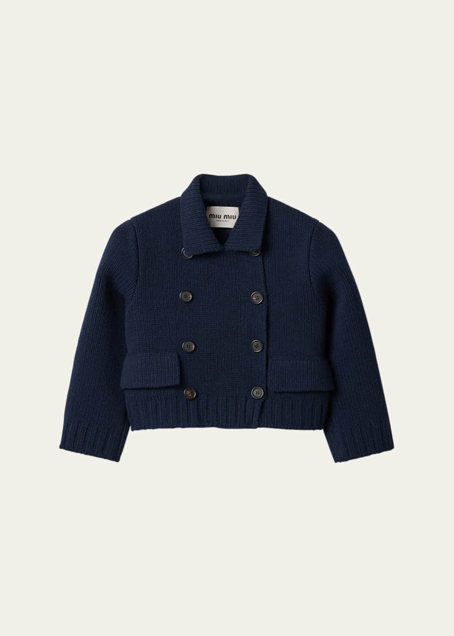 Miu Miu Double Breasted Wool Cropped Jacket - Bergdorf Goodman