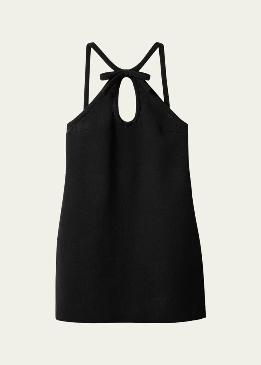 knee length dresses for ladies Miu Miu Bow-embellished Cady Dress – Runway Catalog main image 0