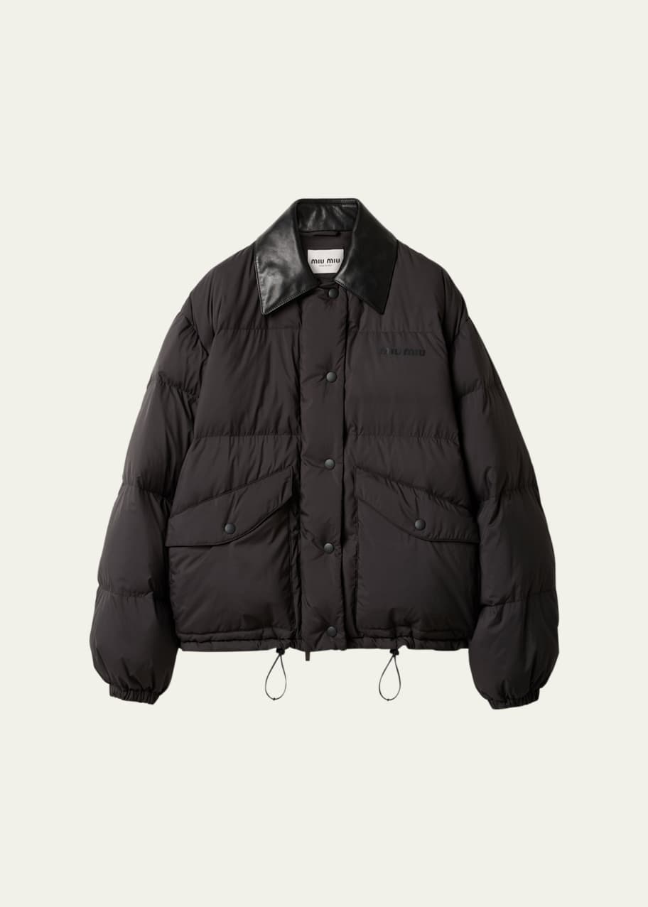 Phantom Black Shiny Quilt Midi Jacket | GANNI US