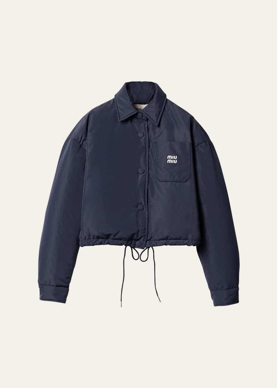 【MIU MIU】CROPPED DOWN JACKET Miu Miu Cropped Down Jacket | Black | FARFETCH