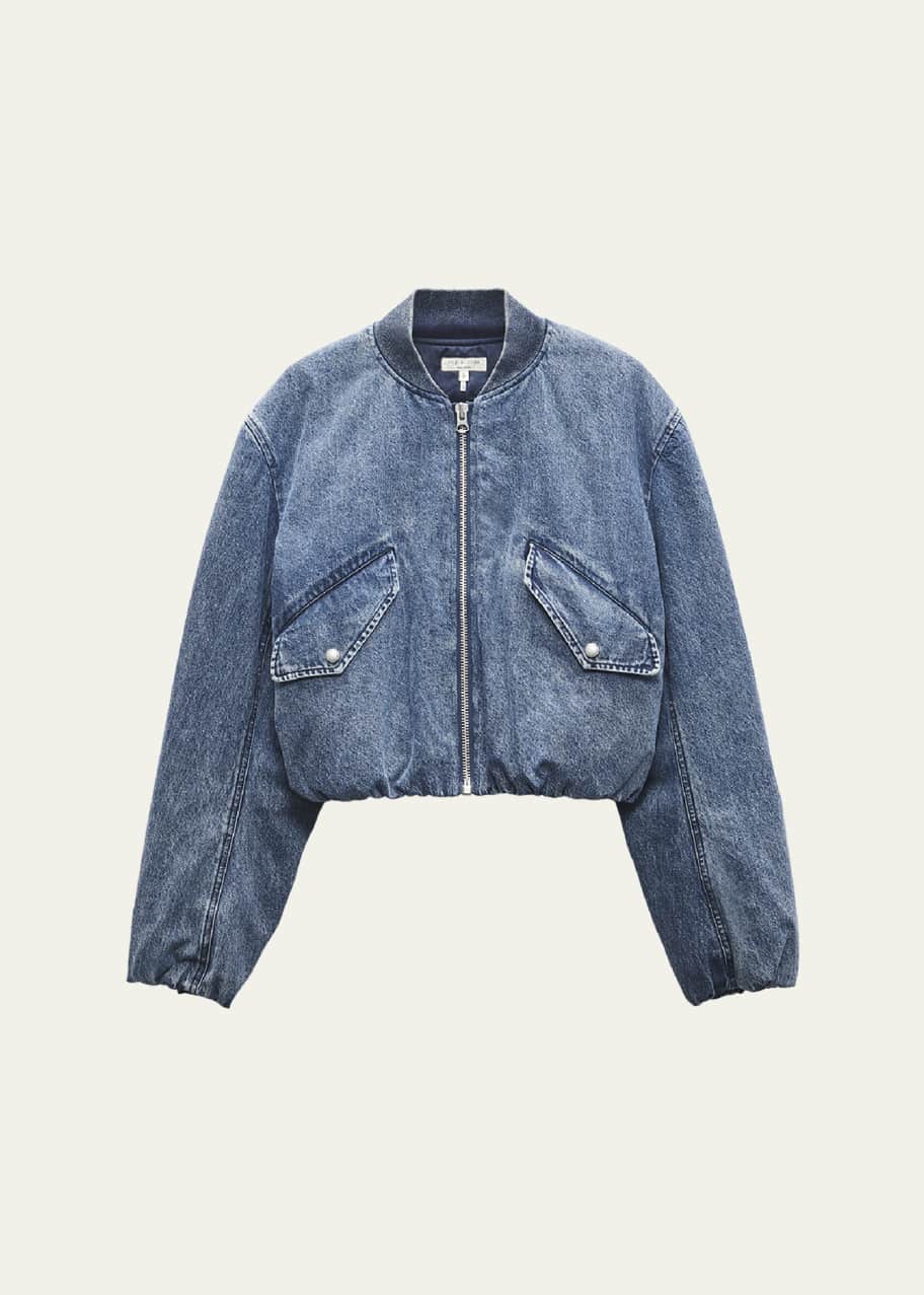 Vince cropped denim jacket top