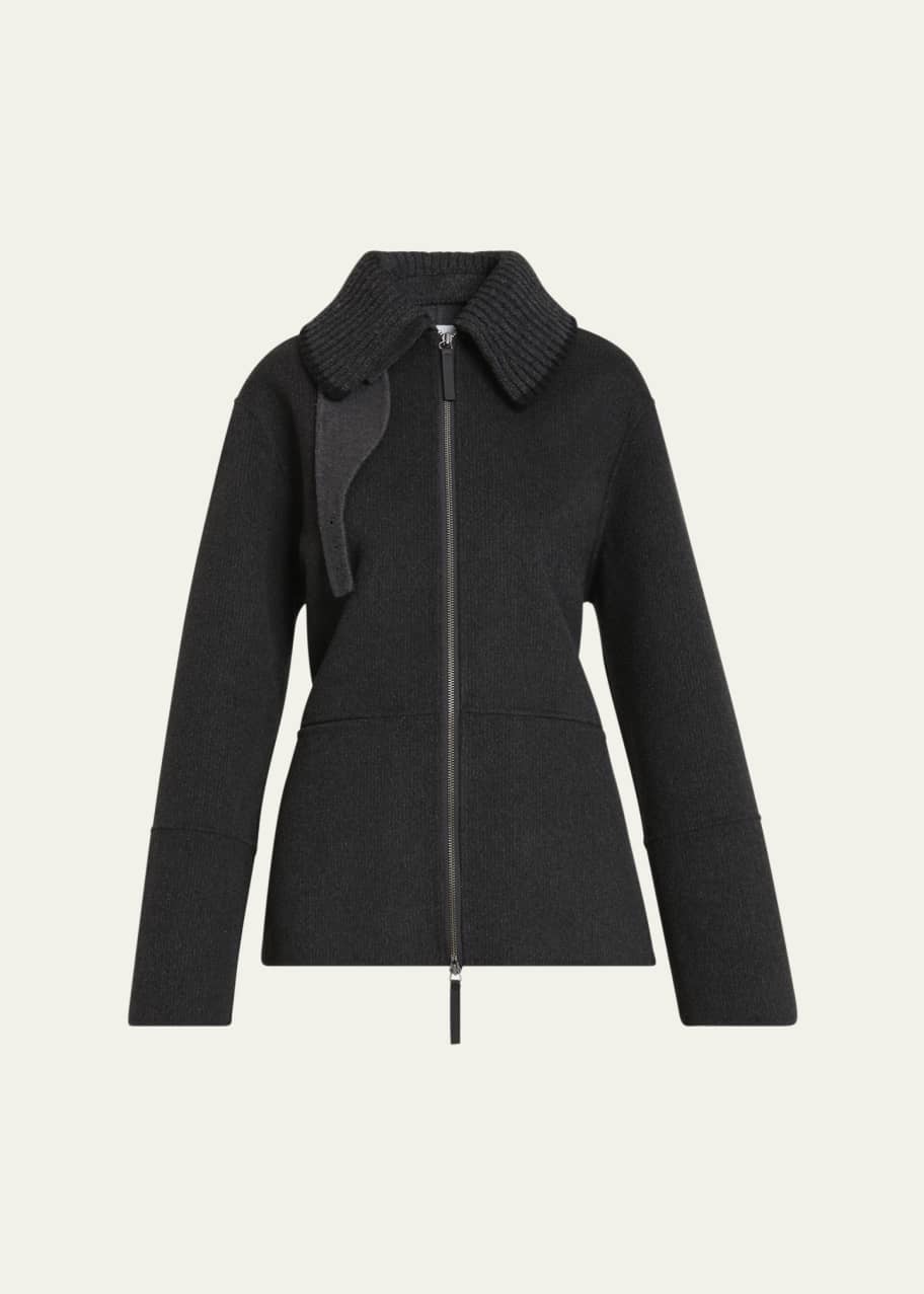 Image 1 of 1: Poppy Wool-Cashmere Zip Jacket
