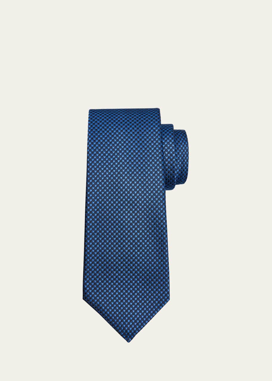 Image 1 of 1: Men's 7-Fold Micro-Houndstooth Silk Tie