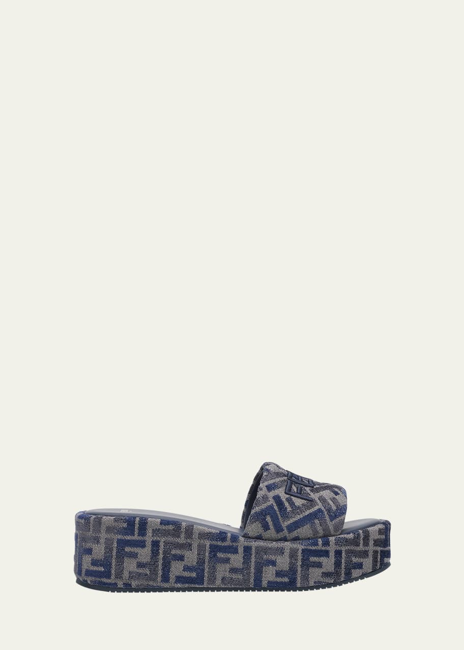 Fendi Sunshine FF Chenille Jacquard Platform Sandals - Bergdorf