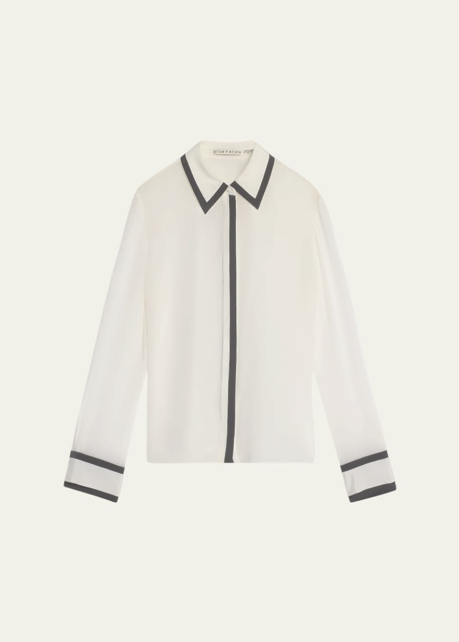 アリスアンドオリビア シルクブラウス WILLA SILK BLOUSE in ISLAND DREAMS MULTI | ALICE + OLIVIA