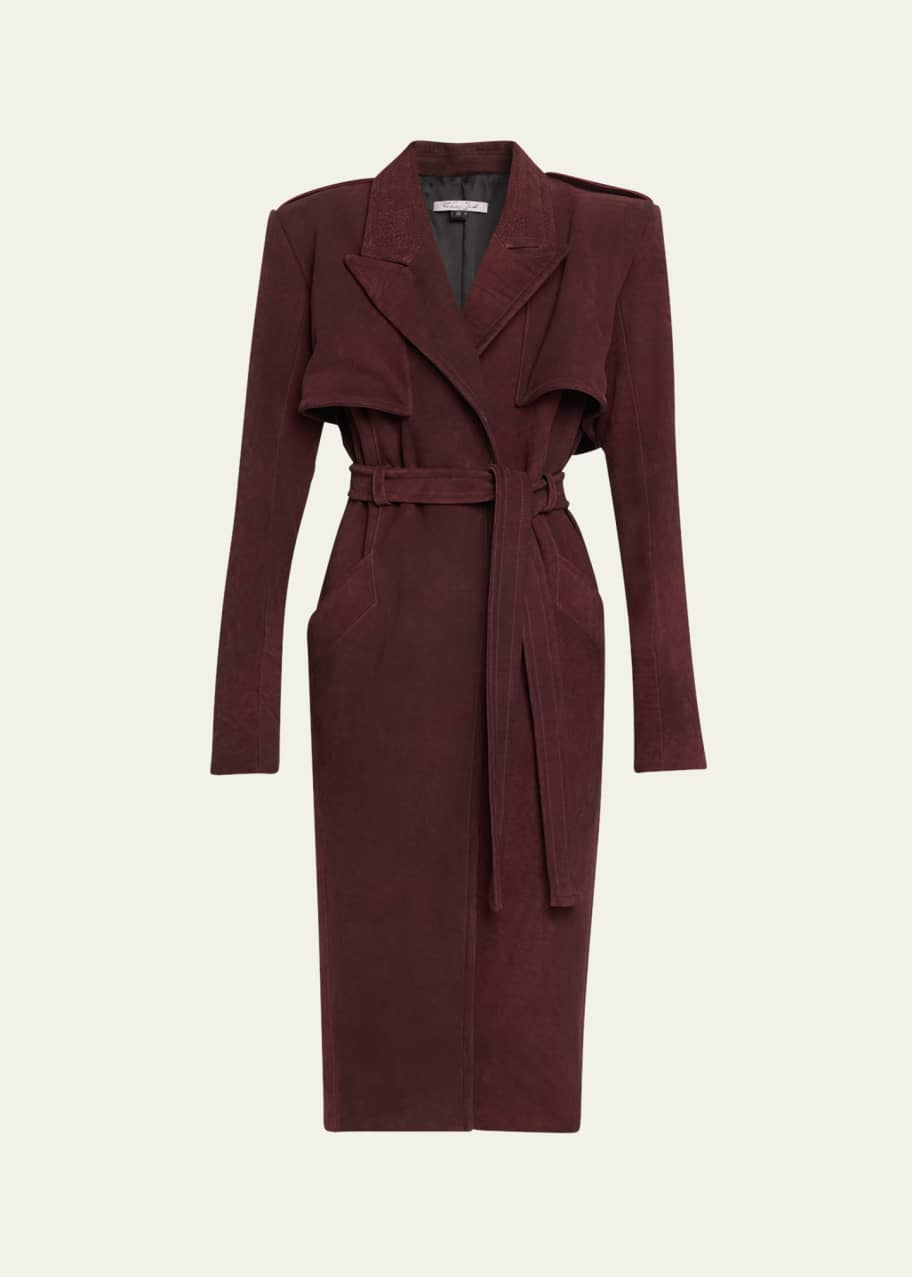 Image 1 of 1: Nubuck Belted Trench Coat