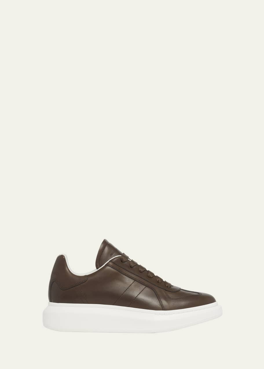 Image 1 of 1: Men's New Retro Leather Chunky Sneakers