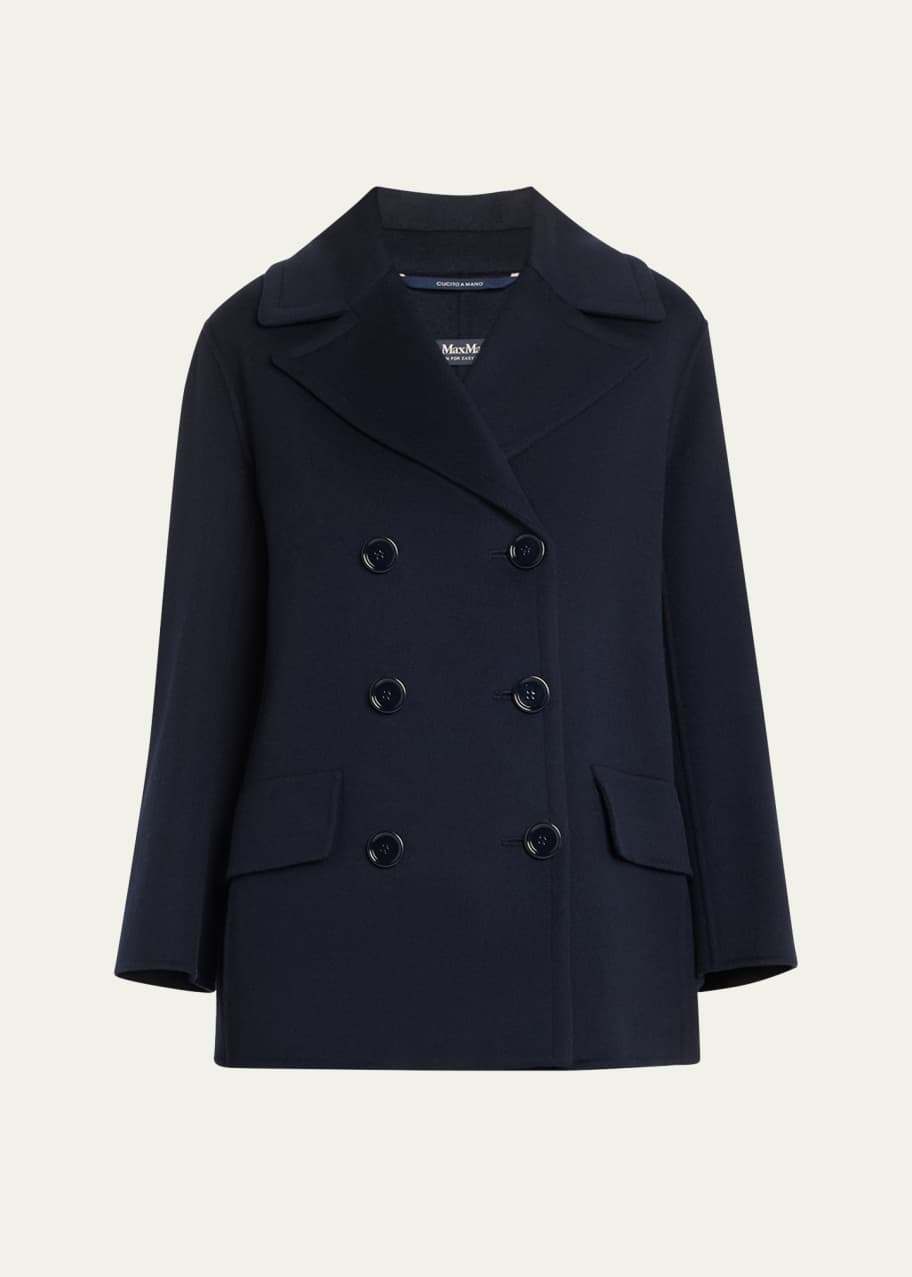 Max Mara Efebo Double-Breasted Wool Peacoat - Bergdorf Goodman