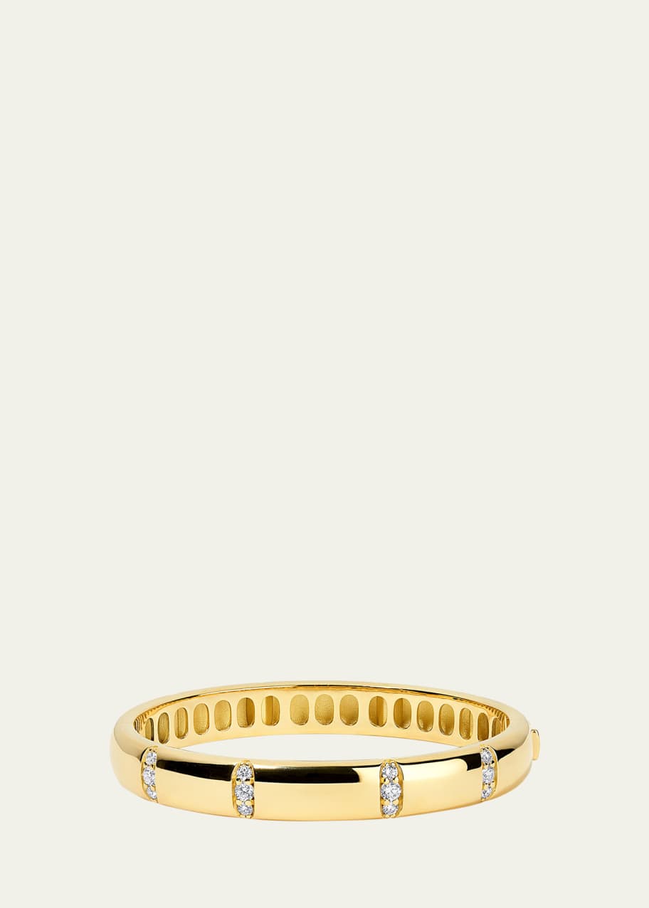 Image 1 of 1: 18K Yellow Gold Veda Diamond Bangle Bracelet