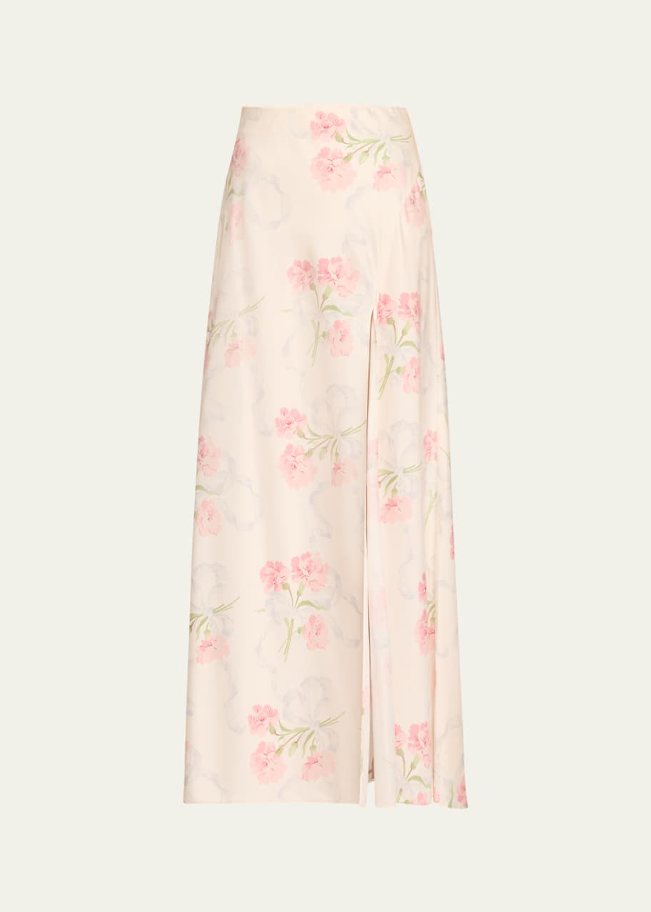 Image 1 of 1: Connie Silk Floral Maxi Skirt