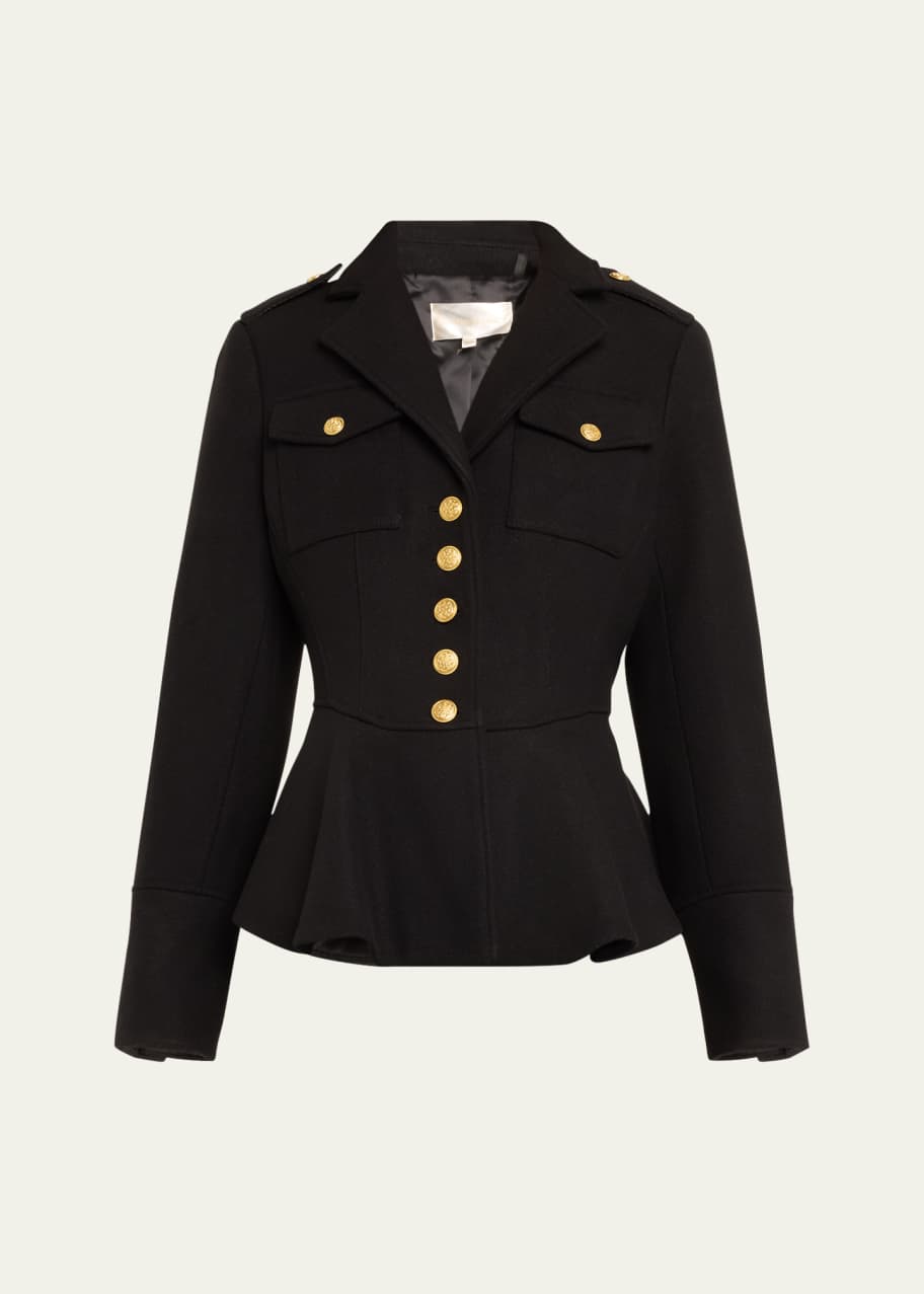 LoveShackFancy Theda Wool-Blend Military Jacket - Bergdorf Goodman