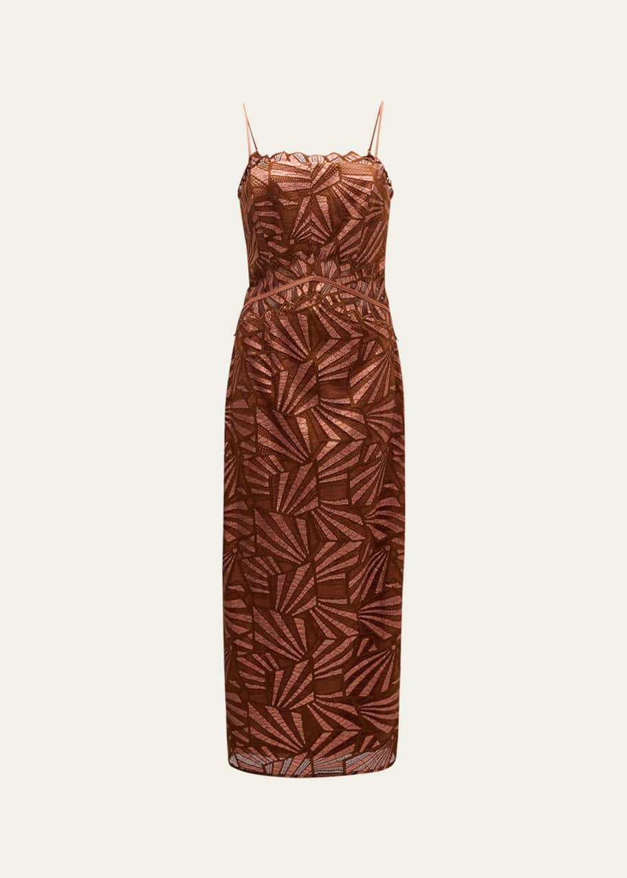 Ramy Brook Nonie Geometric Lace Midi Dress - Bergdorf Goodman