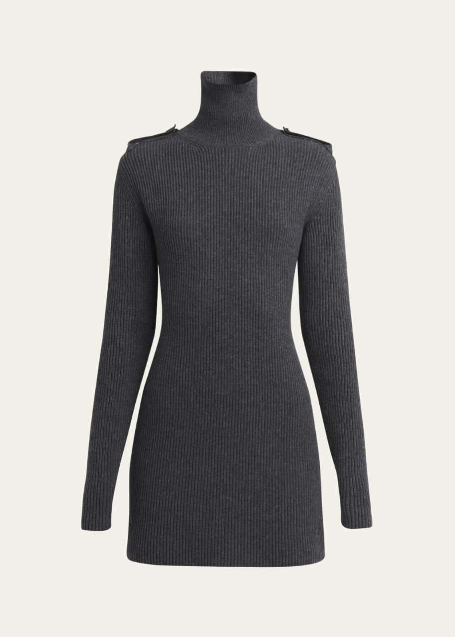 McQueen Turtleneck Wool Cashmere Mini Dress - Bergdorf Goodman