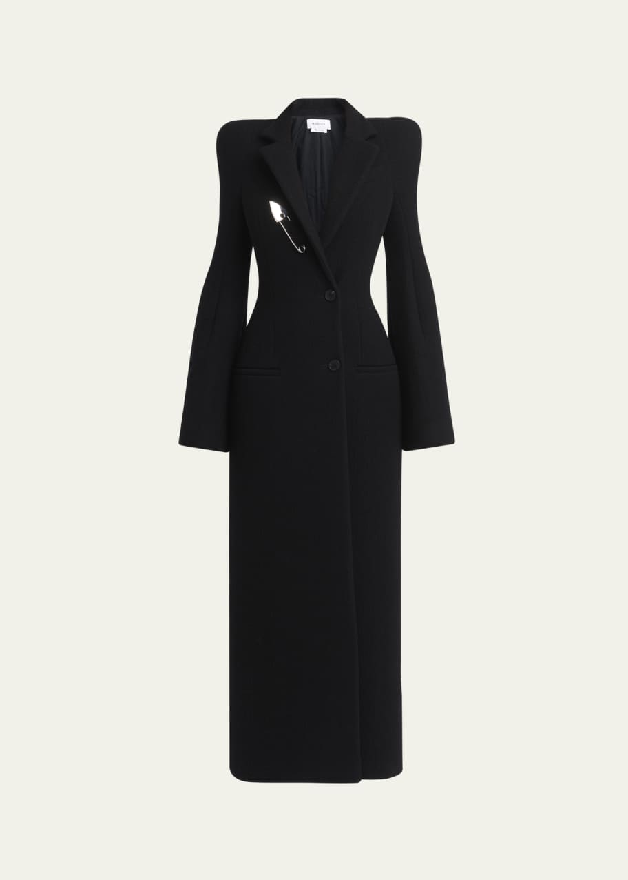 Image 1 of 1: Long Wrap Suiting Wool Cashmere Coat