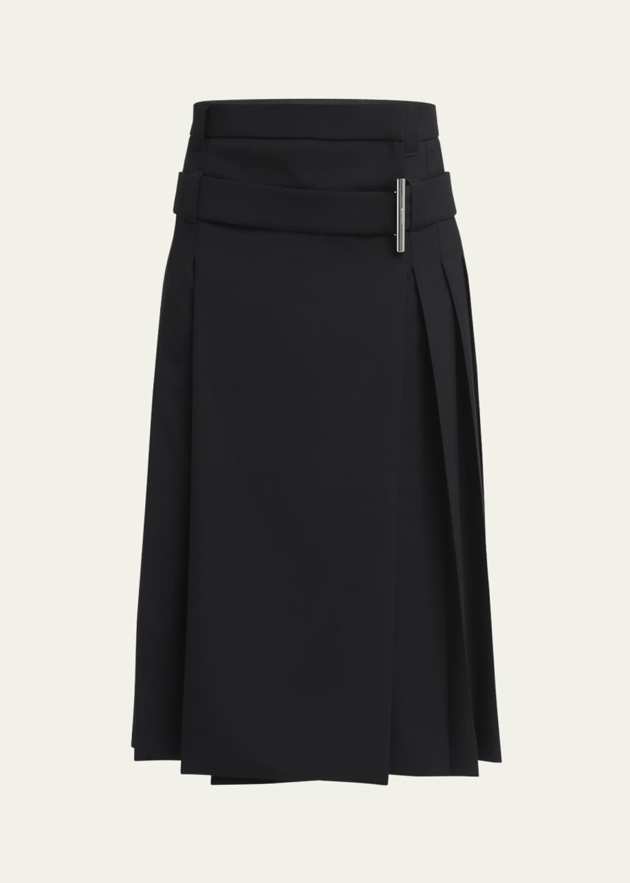 【送料&関税込】Alexander McQueen Black Wool Midi Skirt With McQueen Wool Midi Skirt in Black | Lyst
