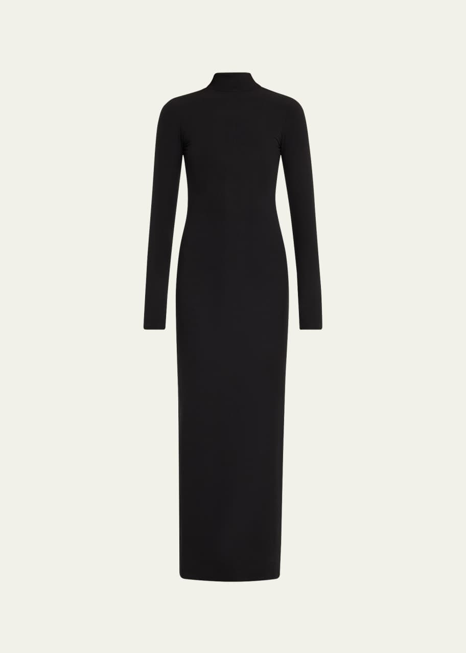 strapless open back dress Normal Rib Long Sleeve Dress in Dark Brown S main image 0