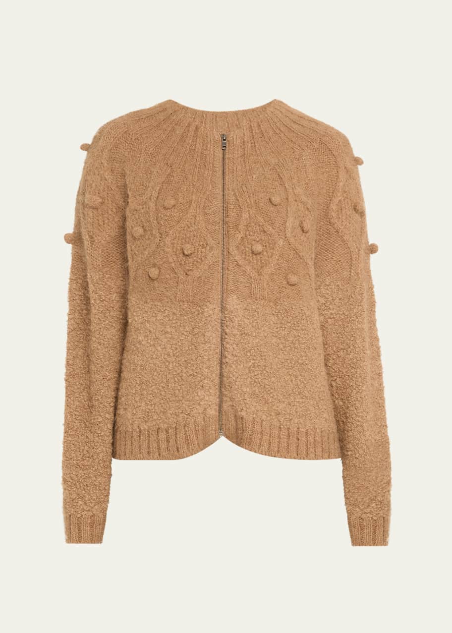 FRAME Popcorn Zip Cardigan - Bergdorf Goodman