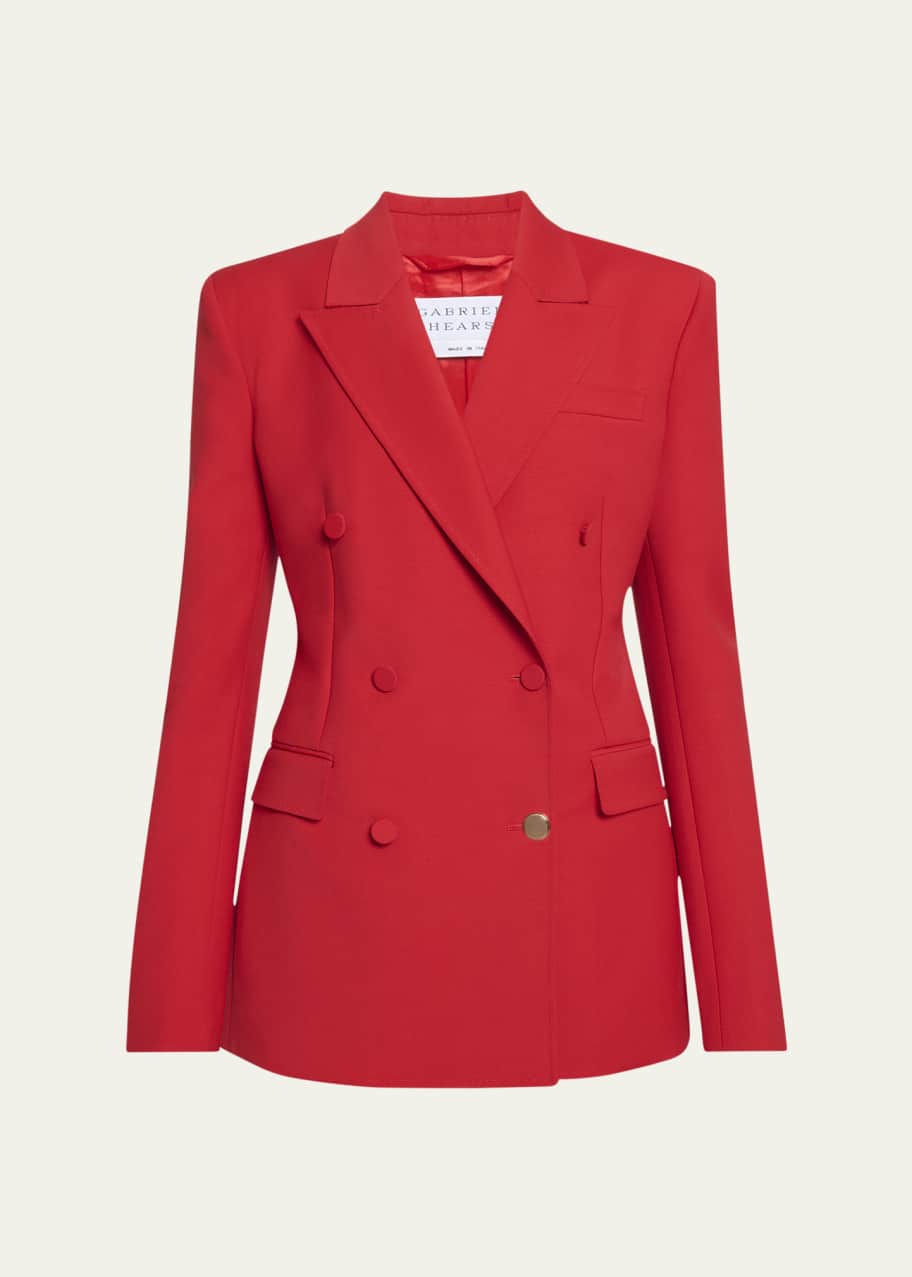 Image 1 of 1: Gavin Double-Breasted Wool Blazer