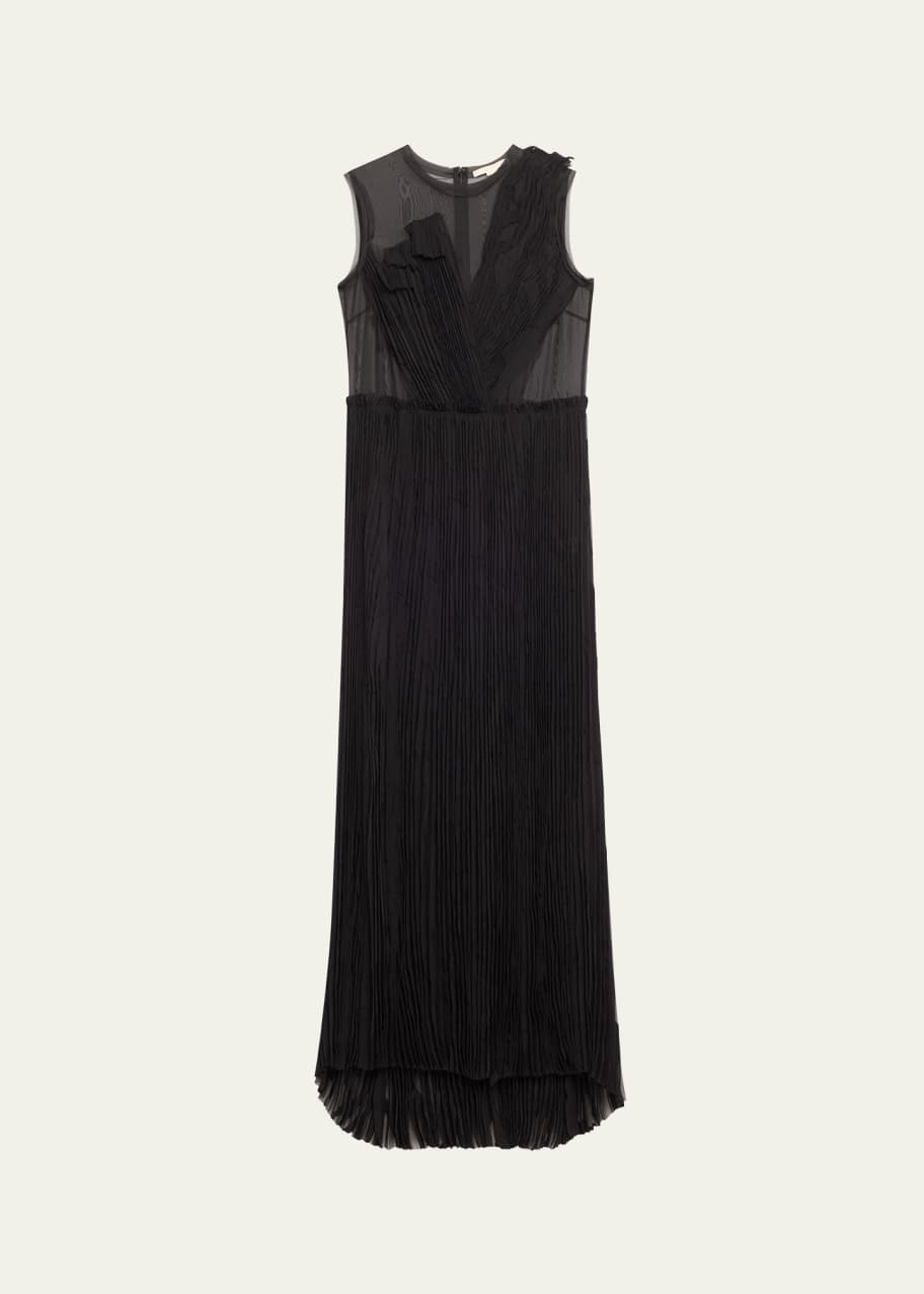 Image 1 of 1: Tree Fil Coupe Pleated Applique Dress