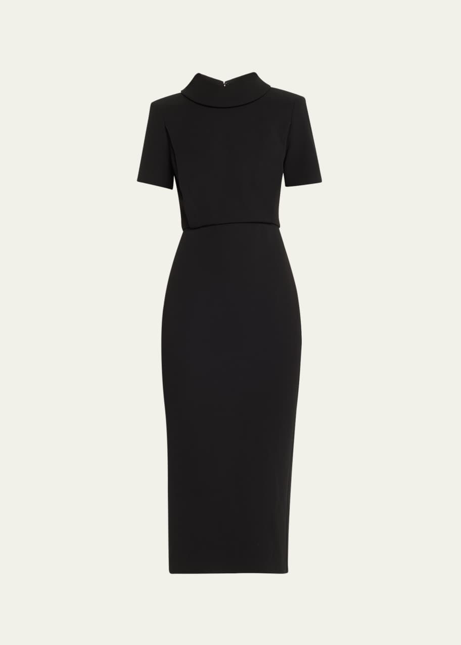green emerald velvet dress Plus Size Ruffled V-Neck A-Line Midi Wedding Guest Dress for Women main image 1