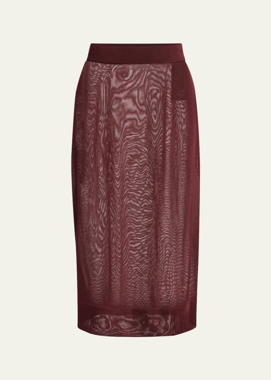 スカート Saint Laurent Sheer Knit Pencil Skirt Saint Laurent Knit Pencil Skirt | Brown | FARFETCH