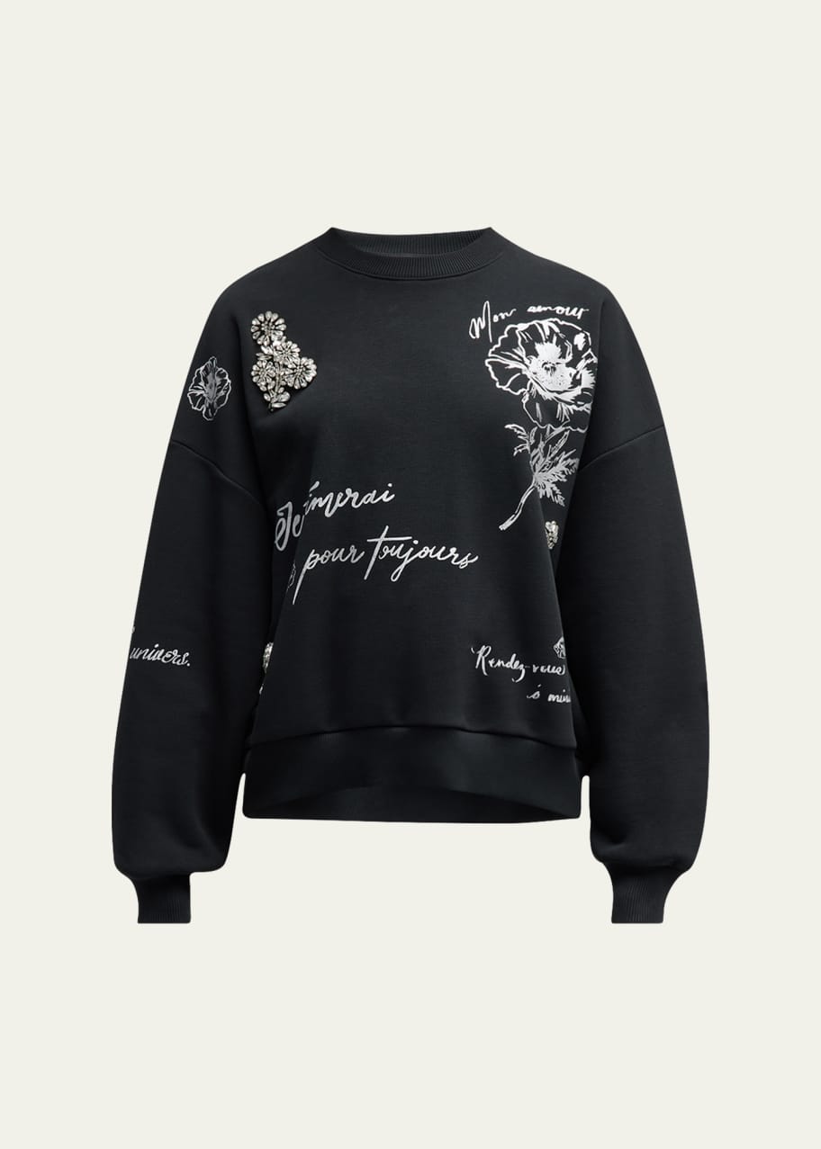 Image 1 of 1: Foiled Love Letter Brandy Cotton Sweatshirt