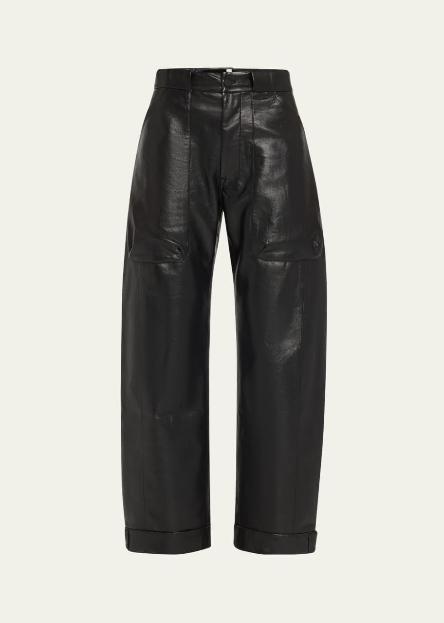 Image 1 of 1: The Half Pipe Wide-Leg Faux Leather Cargo Pants