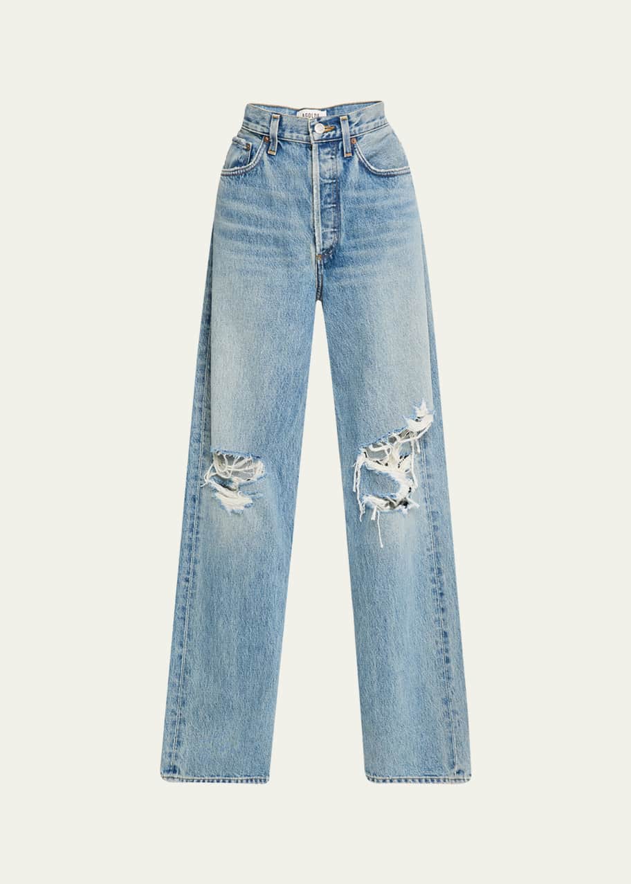 Image 1 of 1: Kelly Distressed Straight Jeans
