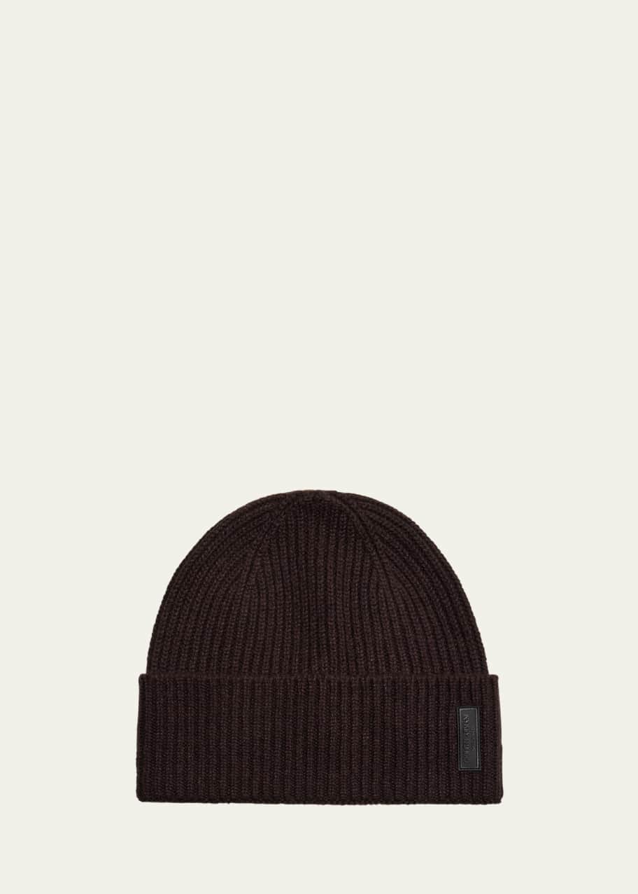 Giorgio Armani Men's Cashmere Rib Knit Beanie Hat - Bergdorf Goodman