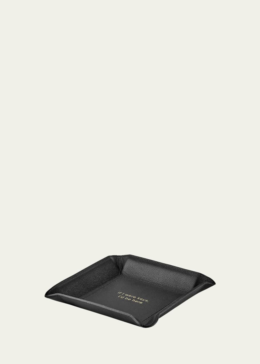Image 1 of 1: "If I Were Keys, I'd Be Here" Leather Valet Tray
