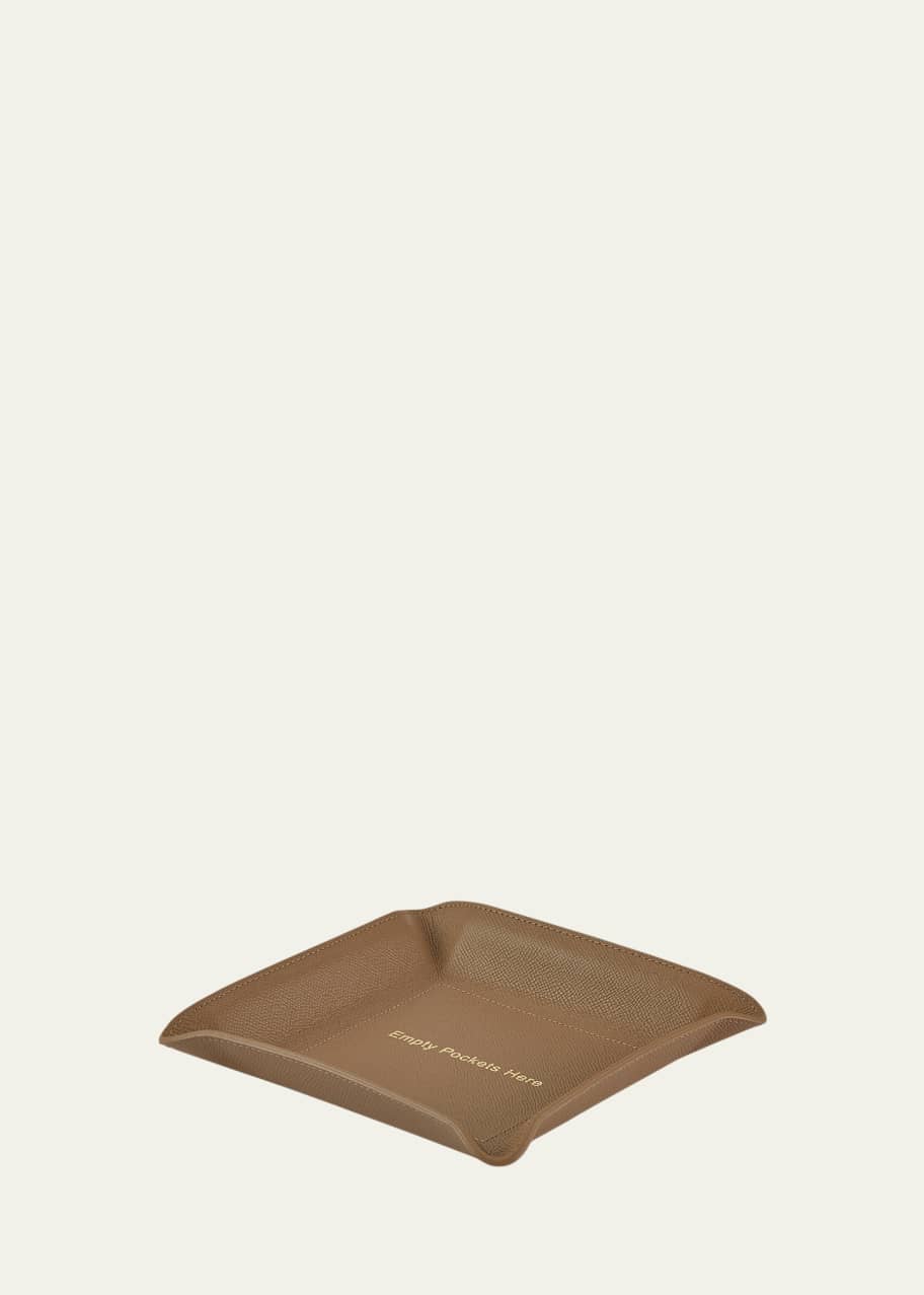 Image 1 of 1: "Empty Pockets Here" Leather Valet Tray