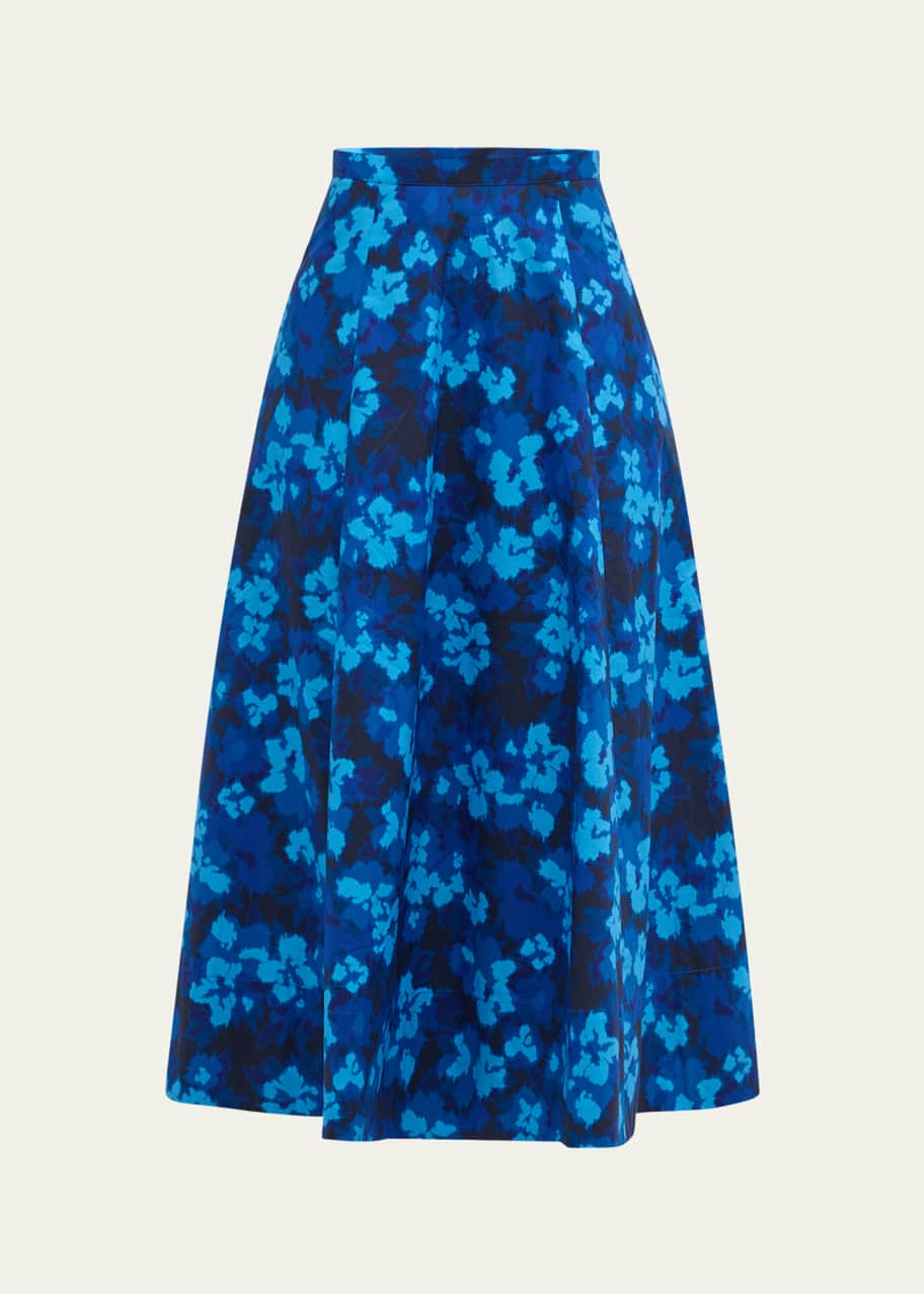 Image 1 of 1: Vianne Floral A-Line Midi Skirt