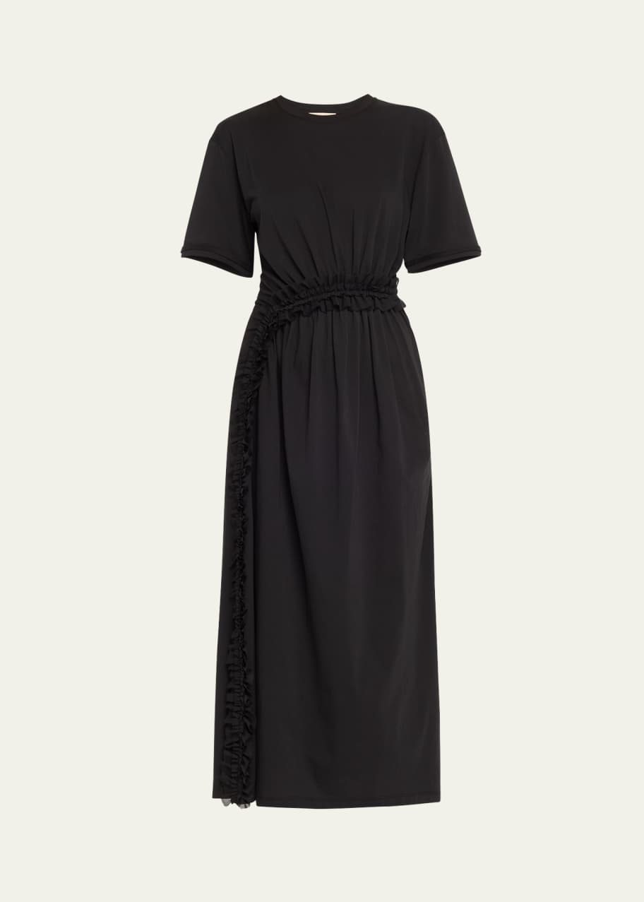 Image 1 of 1: Lilia Ruffle Organic Cotton Midi Dress